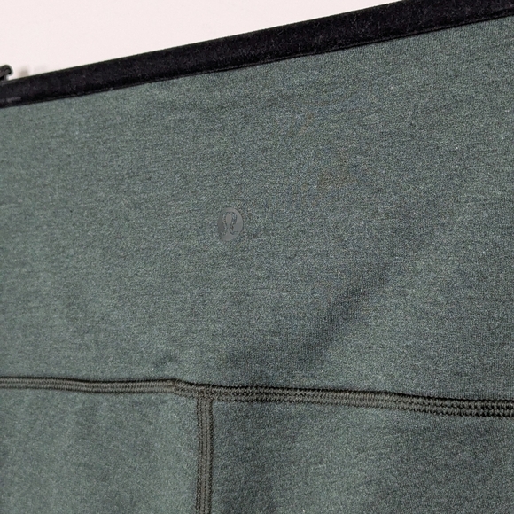 Lululemon Warm Modal Lined Wunder Lounge High Rise Leggings Heathered Green 6 - Picture 4 of 7